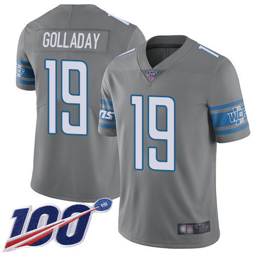 Detroit Lions Limited Steel Youth Kenny Golladay Jersey NFL Football #19 100th Season Rush Vapor Untouchable